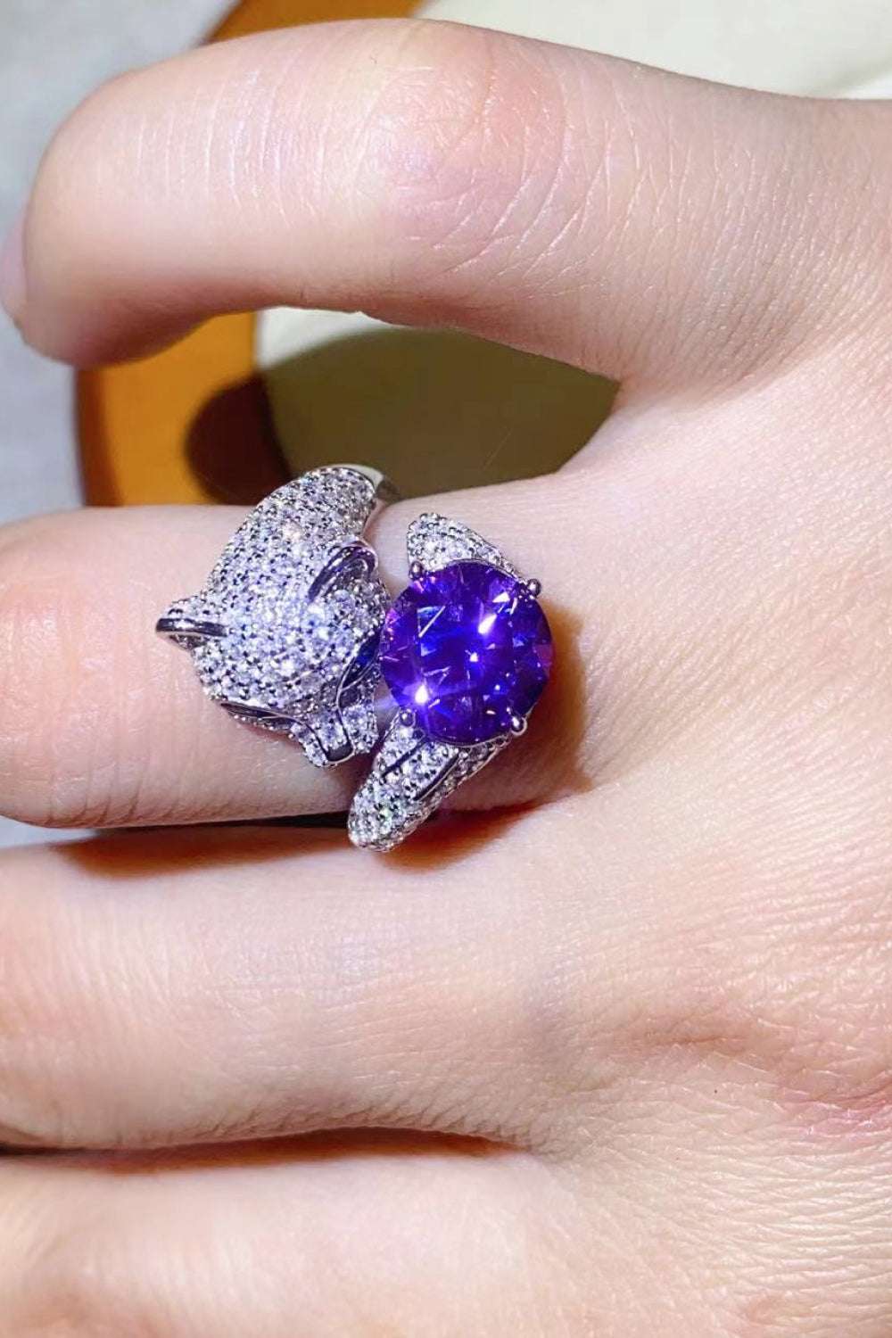 2 Carat Moissanite Adjustable Animal Bypass Ring - Extrinsic Beauty