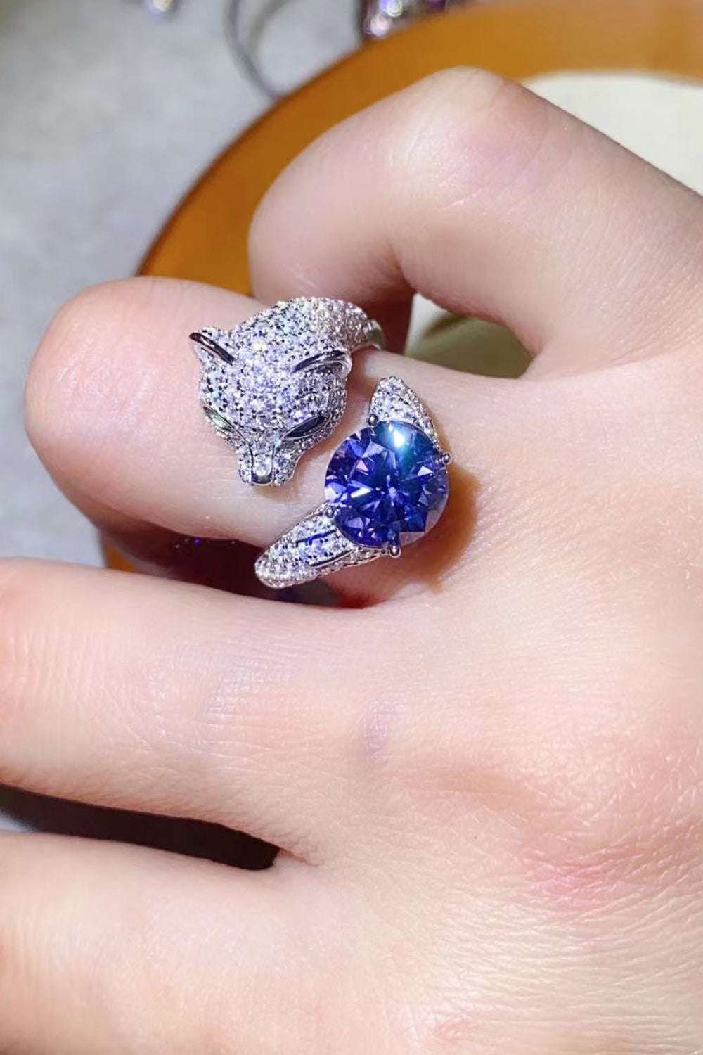 2 Carat Moissanite Adjustable Animal Bypass Ring - Extrinsic Beauty