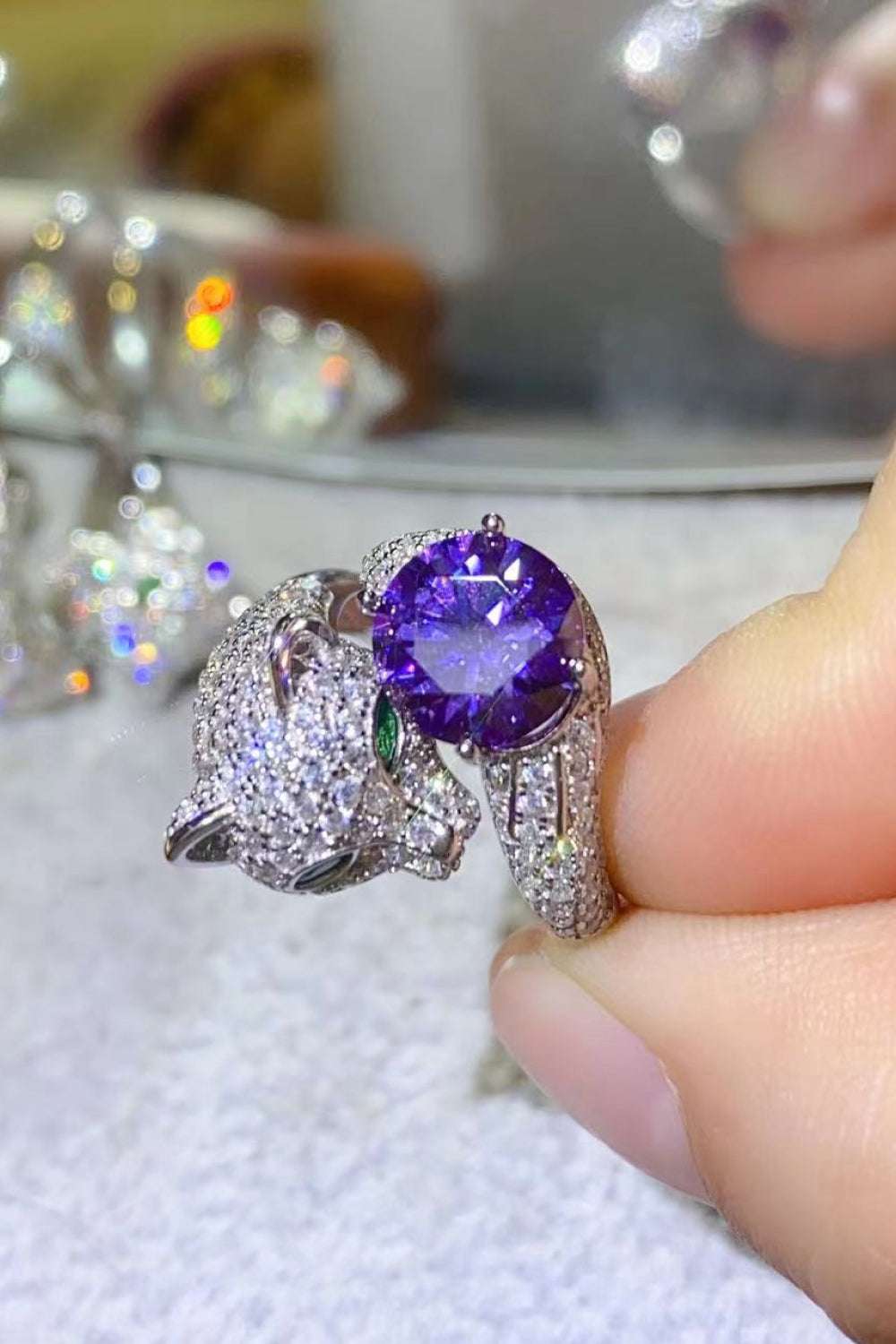 2 Carat Moissanite Adjustable Animal Bypass Ring - Extrinsic Beauty