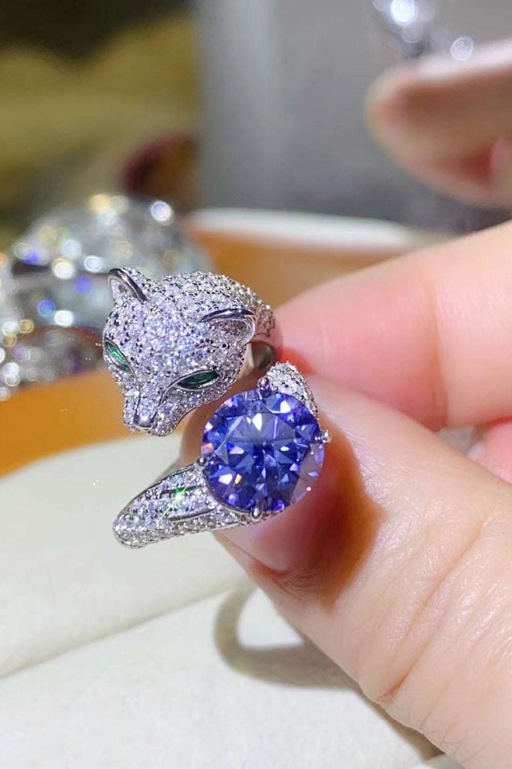 2 Carat Moissanite Adjustable Animal Bypass Ring - Extrinsic Beauty
