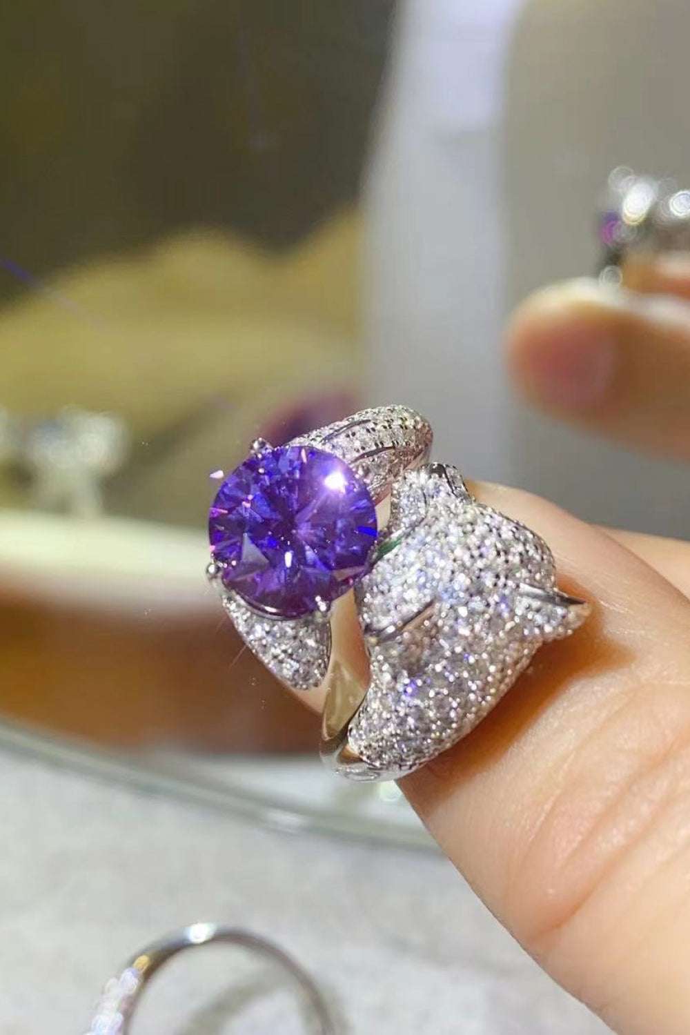 2 Carat Moissanite Adjustable Animal Bypass Ring - Extrinsic Beauty