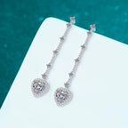 2 Carat Moissanite Zircon 925 Sterling Silver Heart Earrings - Extrinsic Beauty