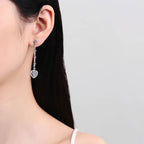 2 Carat Moissanite Zircon 925 Sterling Silver Heart Earrings - Extrinsic Beauty