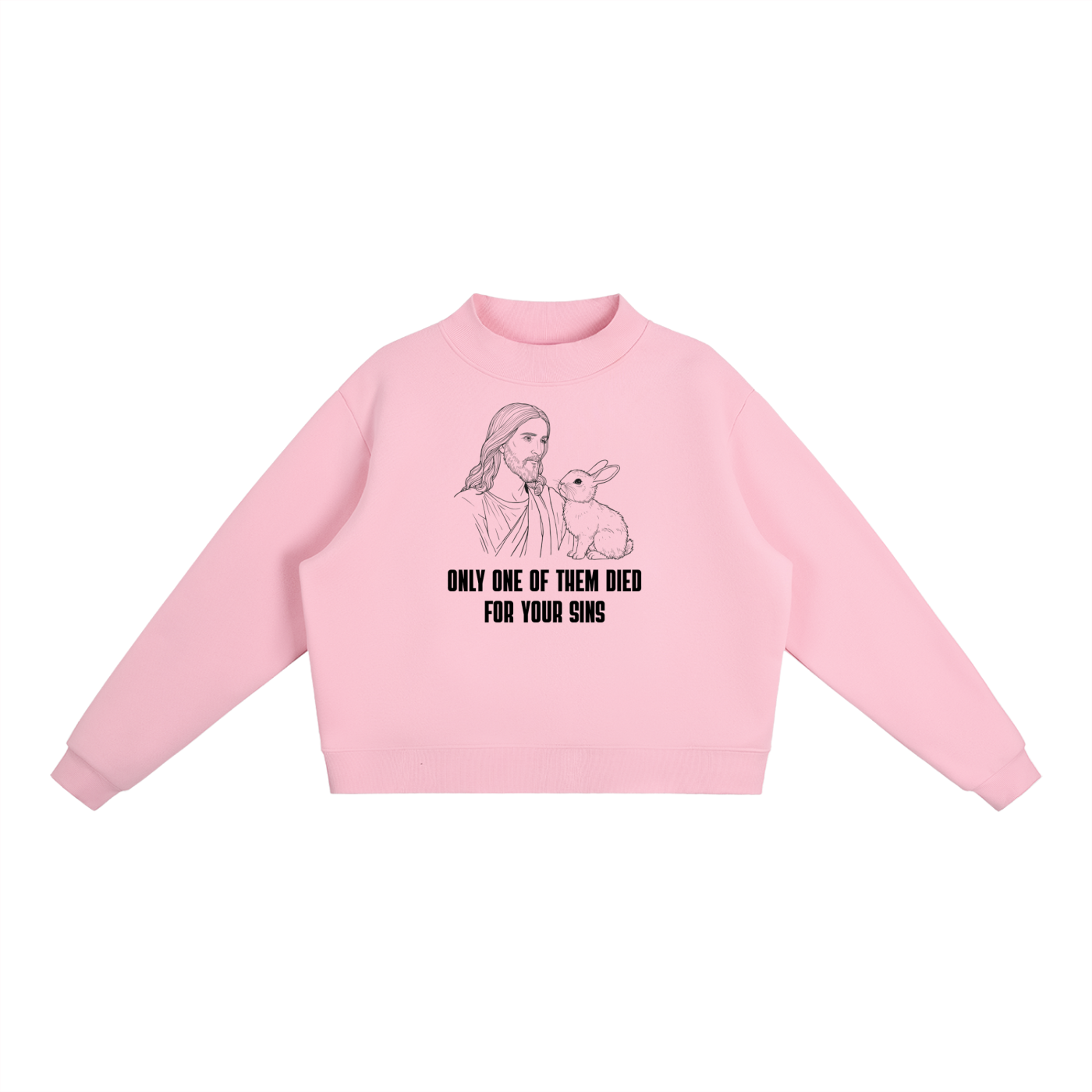 Essential Fleece Mock-Neck Crew Sweatshirt