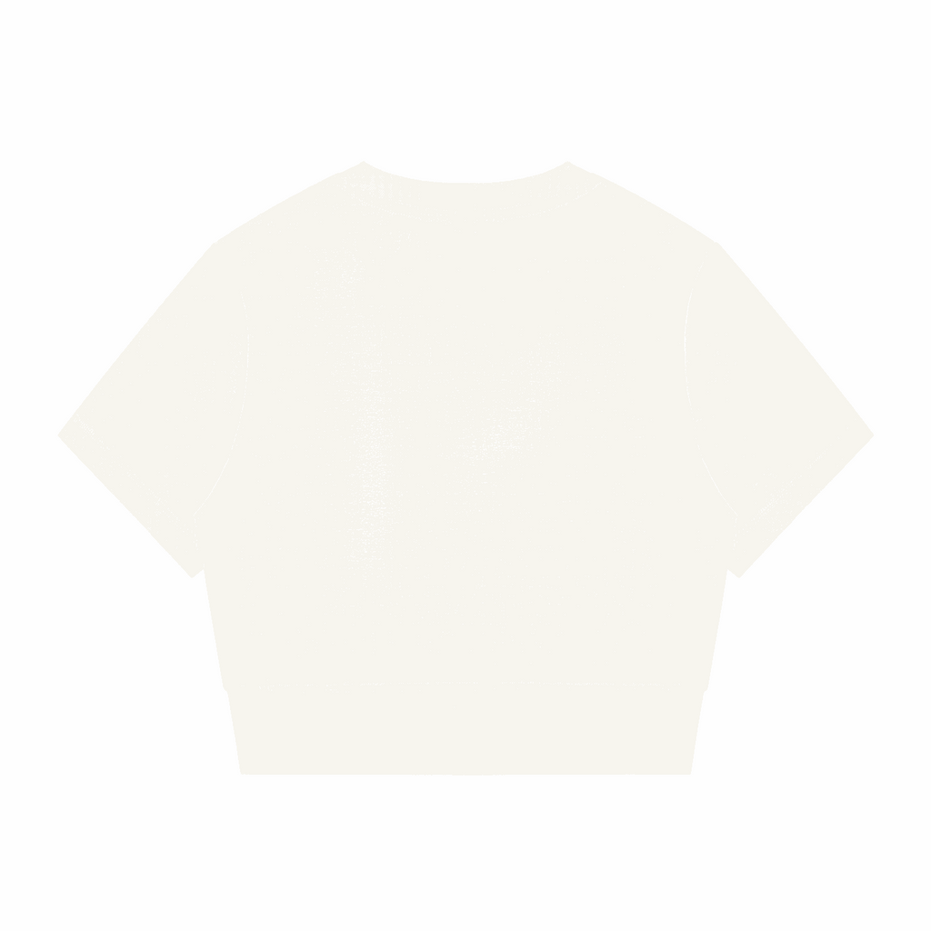 White paneling full-zip T-shirt with short sleeves and back seam detail