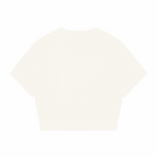 Women’s paneling full-zip T-shirt in white, short sleeves and zip front