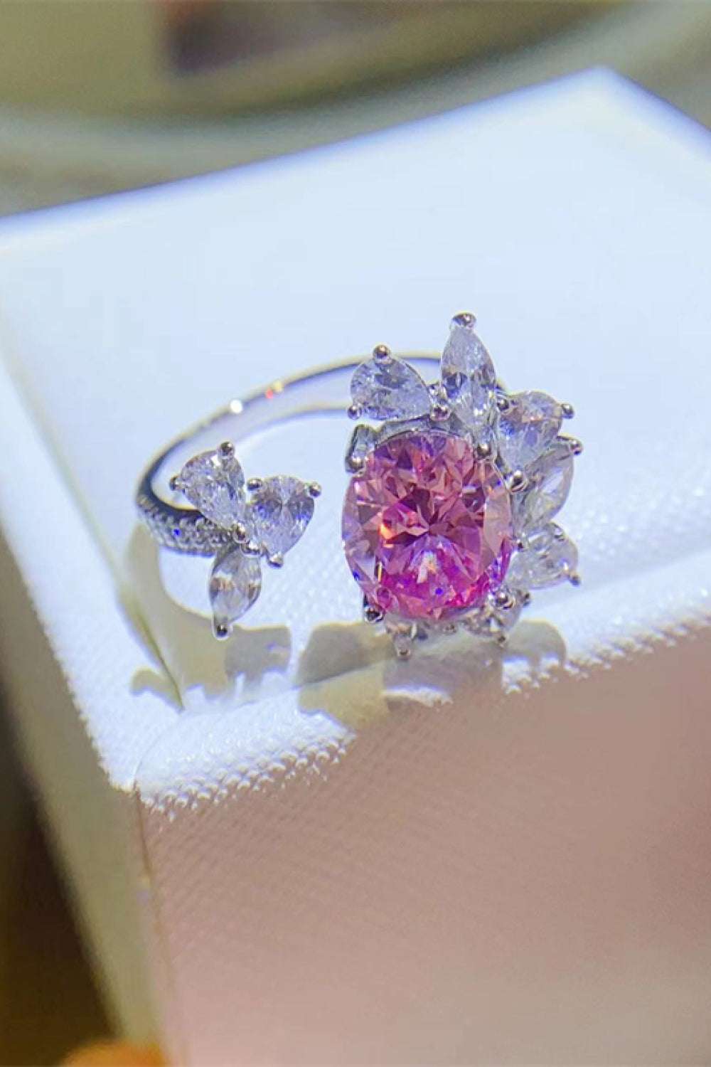 3 Carat Moissanite 925 Sterling Silver Open Ring - Extrinsic Beauty