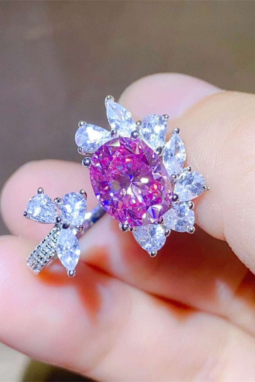 3 Carat Moissanite 925 Sterling Silver Open Ring - Extrinsic Beauty