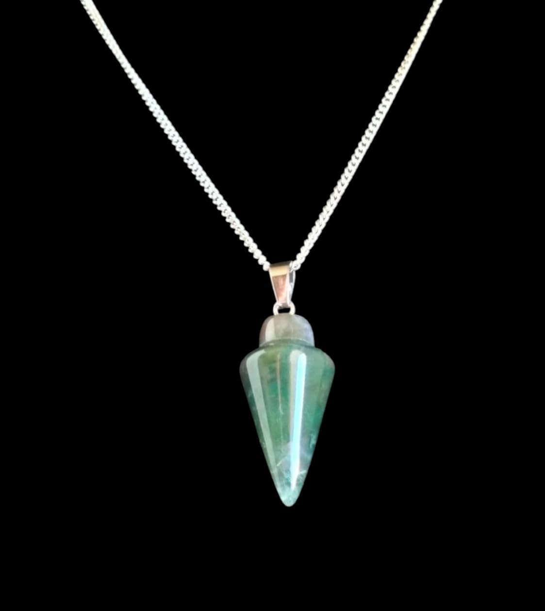 925 Silver Handmade Natural Gemstone Dowsing Pendulum or Pendulum Necklace: Multiple Stones Available