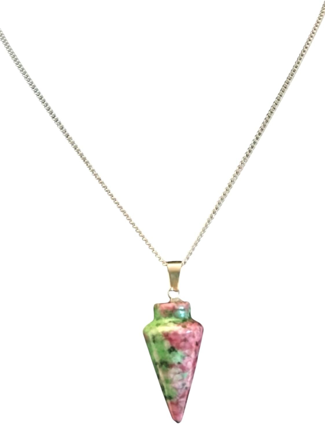 925 Silver Handmade Natural Gemstone Dowsing Pendulum or Pendulum Necklace: Multiple Stones Available