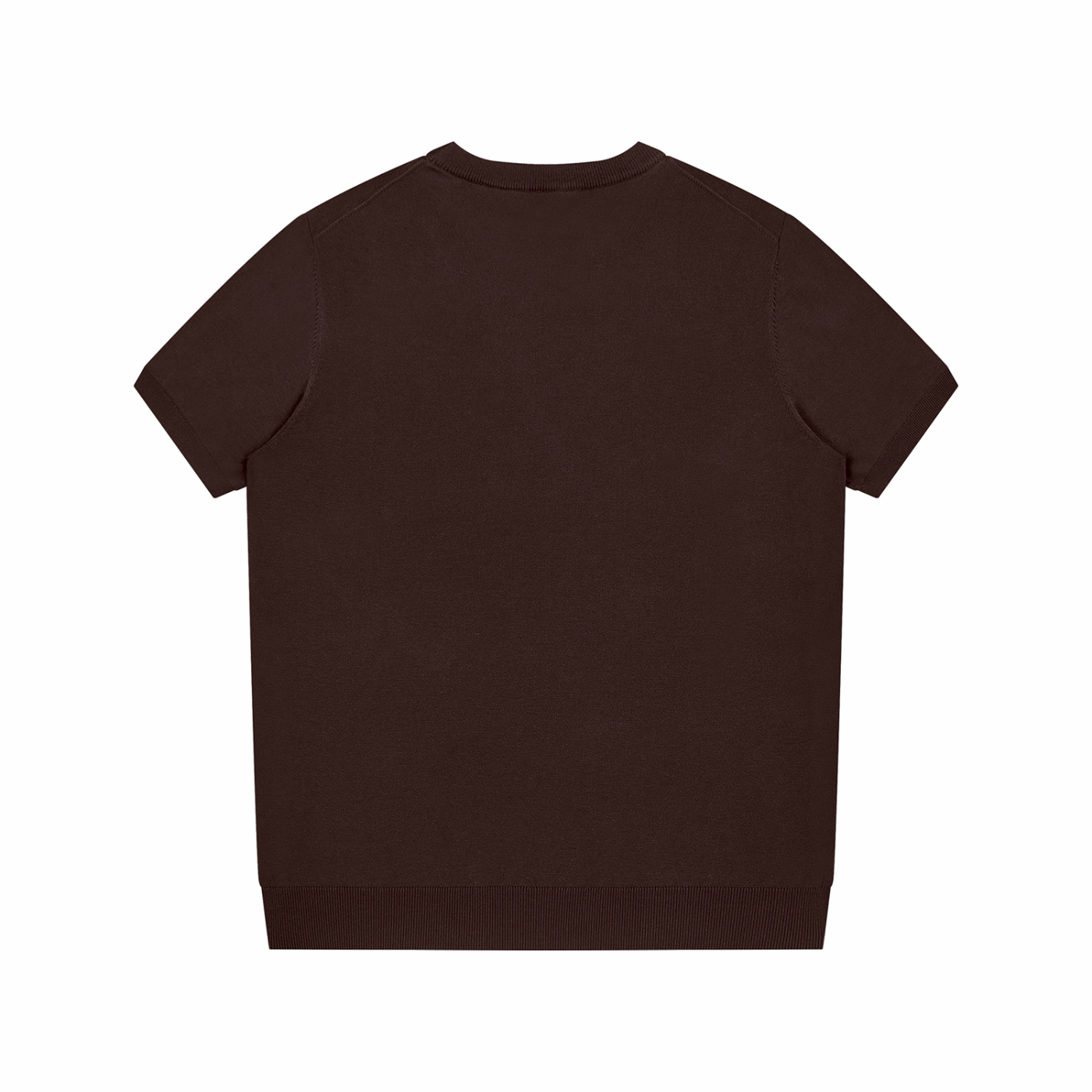 Unisex crewneck knit T-shirt, brown, back view