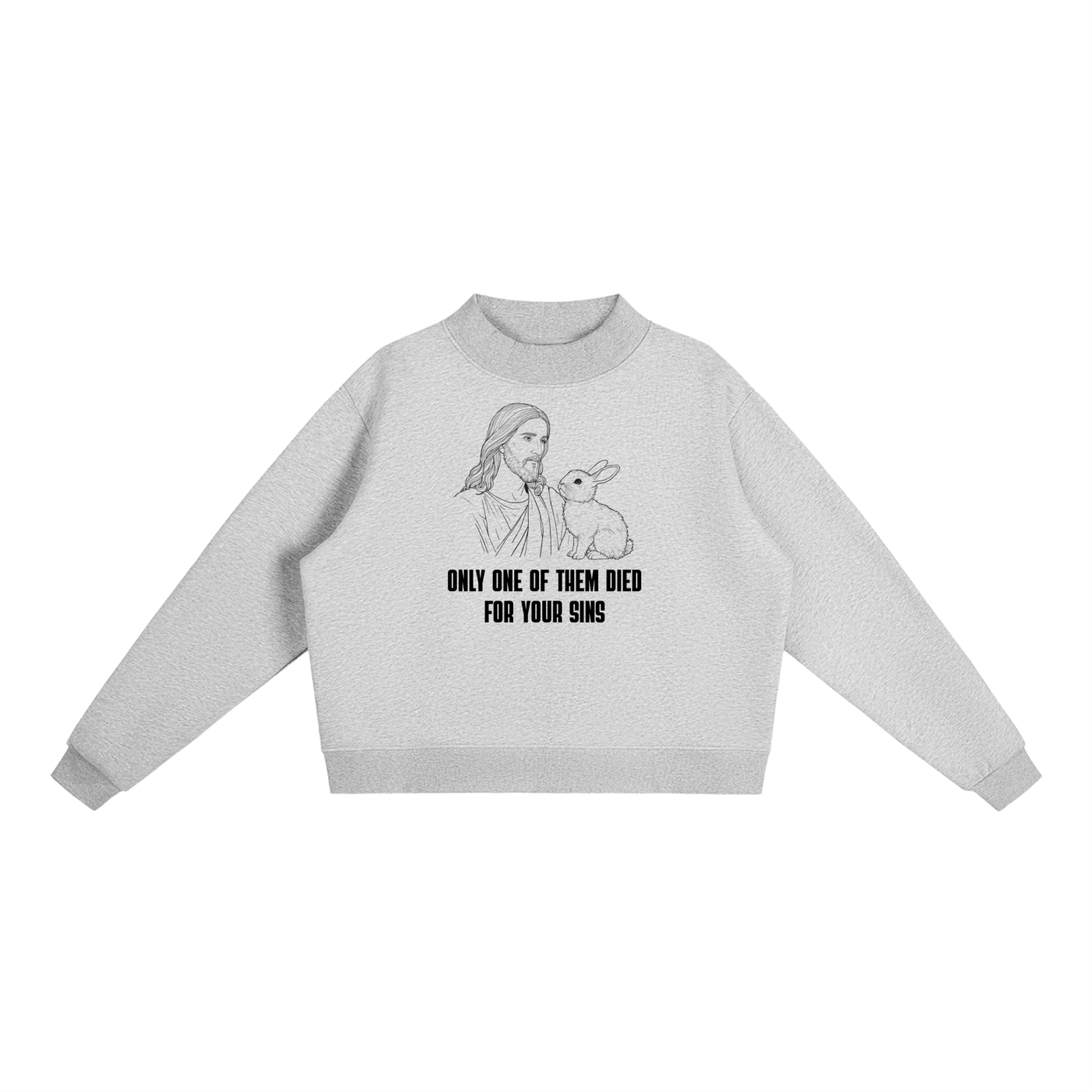 Essential Fleece Mock-Neck Crew Sweatshirt