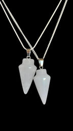 925 Silver Handmade Natural Gemstone Dowsing Pendulum or Pendulum Necklace: Multiple Stones Available