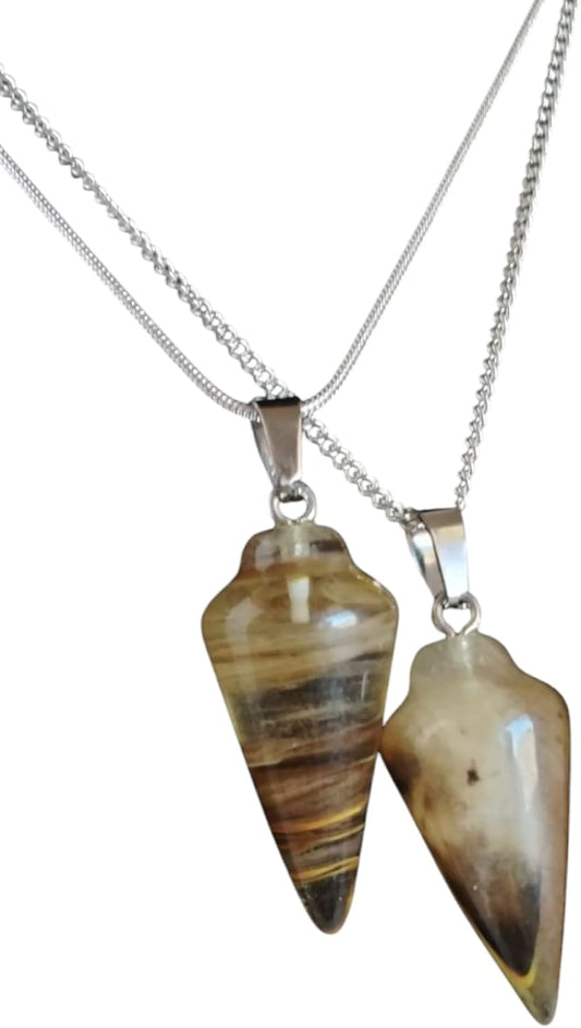 Extrinsic Beauty Crystal Pendulum or Pendulum Necklace for Divination - Dowsing Pendulum with Chain and pendant for Reiki Healing and Crystal Grid Meditation or 925 Silver Plated Necklace.