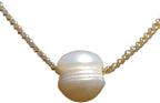 Extrinsic Beauty Natural freshwater pearl 18K Gold Plated Curb Chain Necklaces set of 2, Dainty Layered Design for Women - sea & sky collection wedding gift, women gift