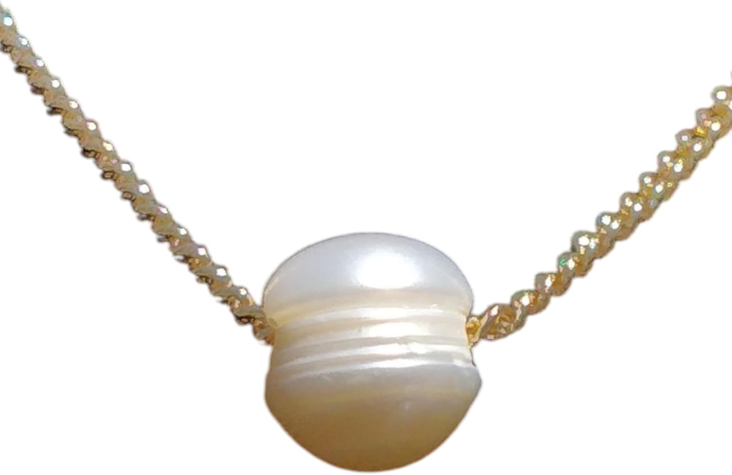 Extrinsic Beauty Natural freshwater pearl 18K Gold Plated Curb Chain Necklaces set of 2, Dainty Layered Design for Women - sea & sky collection wedding gift, women gift