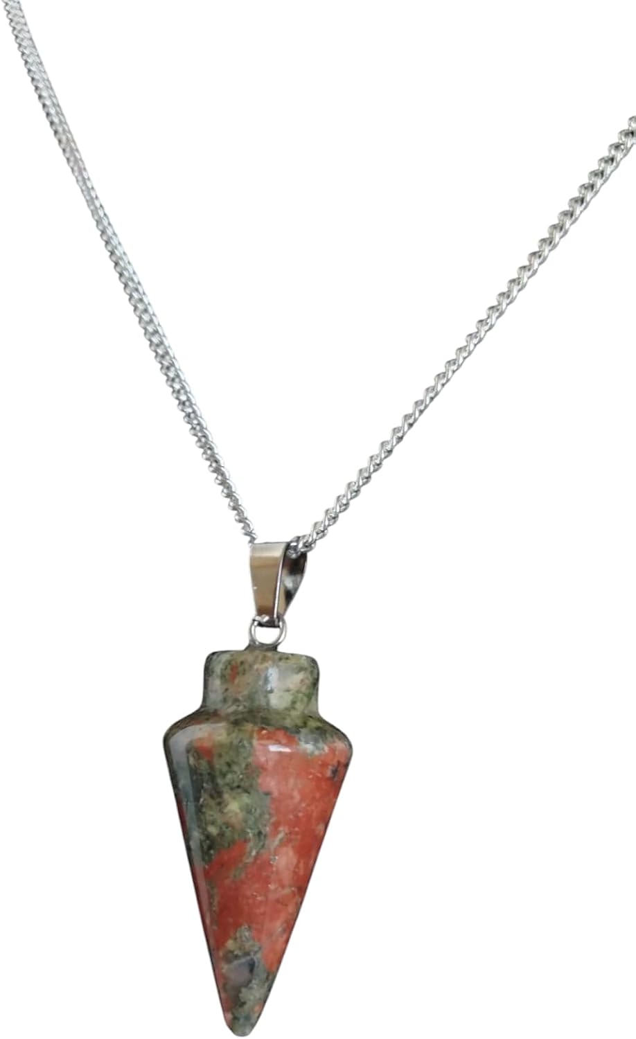 Natural Unakite Gemstones pendulum or 925 silver necklace