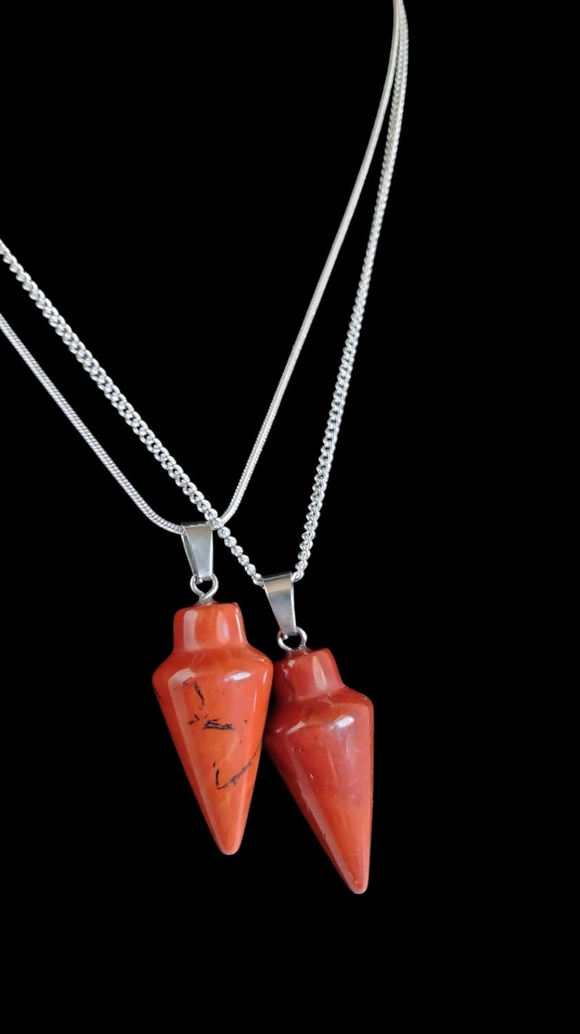 925 Silver Handmade Natural Gemstone Dowsing Pendulum or Pendulum Necklace: Multiple Stones Available