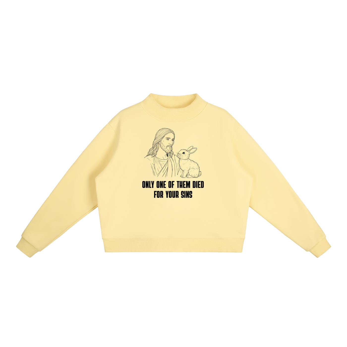 Essential Fleece Mock-Neck Crew Sweatshirt
