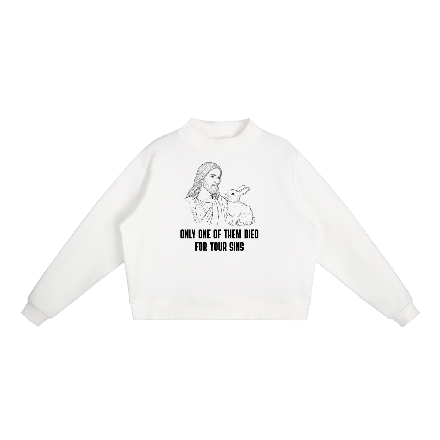 Essential Fleece Mock-Neck Crew Sweatshirt