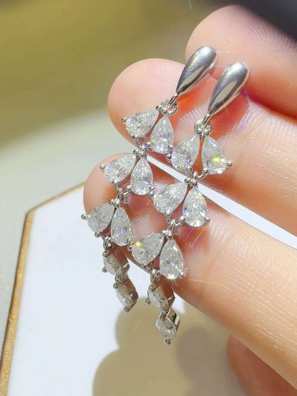 6 Carat Moissanite 925 Sterling Silver Bar Earrings - Extrinsic Beauty