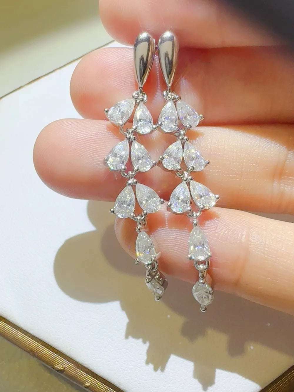 6 Carat Moissanite 925 Sterling Silver Bar Earrings - Extrinsic Beauty