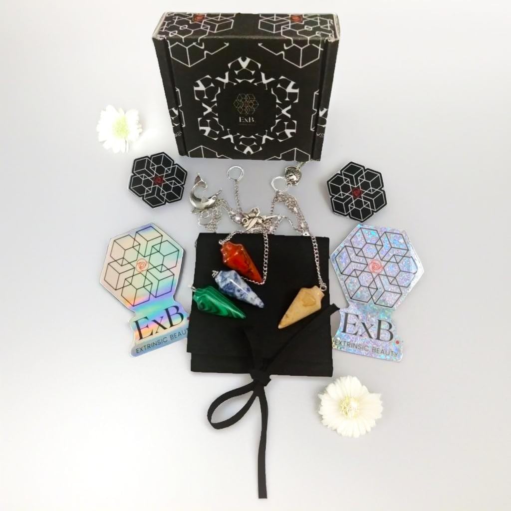 Natural Healing Crystal Pendant Necklace, Mixed Colors, Silver Chain, Cone Shape, Gemstone Point Collection