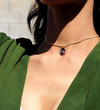 Natural Stone Necklace with Color Changing Floral Design, 18K Gold Plated, Black Obsidian, Amazonite, Rose Quartz, UV Reactive, Festival Jewlery, Gift For Daughter, Mother, Sister, Wife