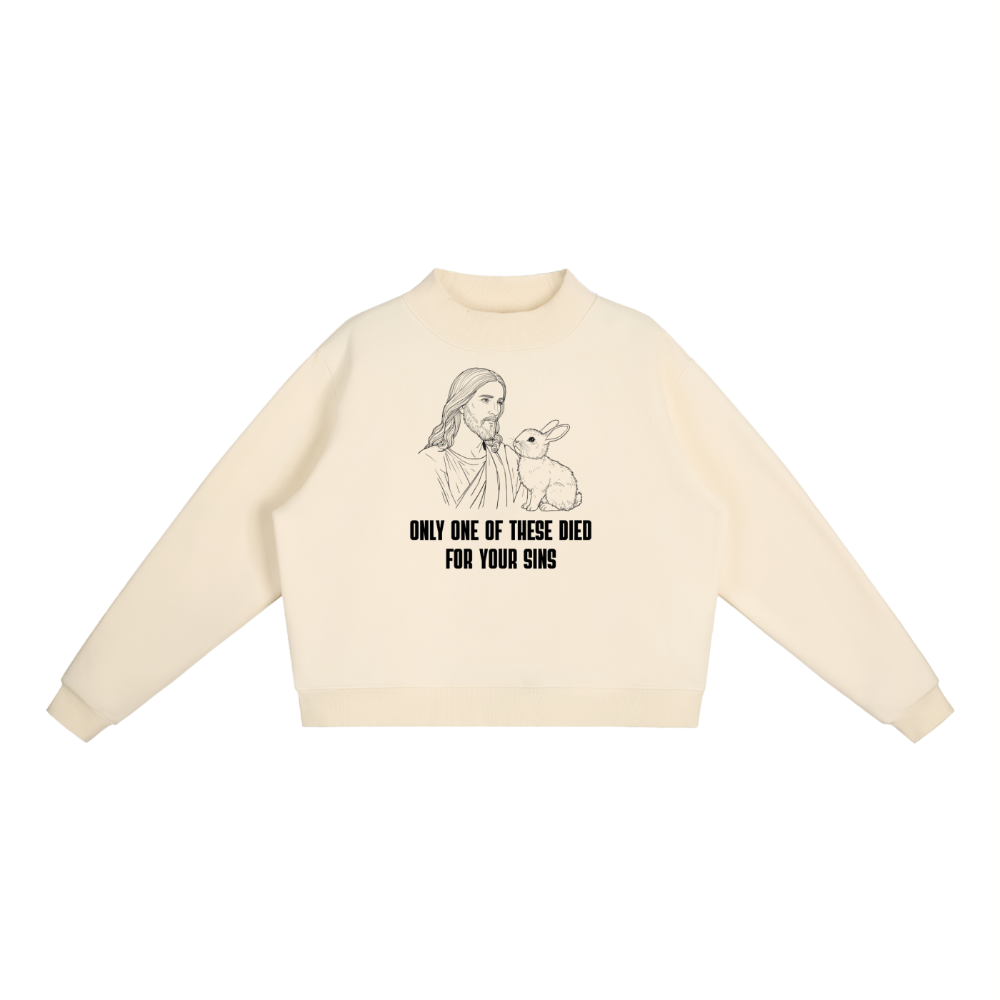 Essential Fleece Mock-Neck Crew Sweatshirt