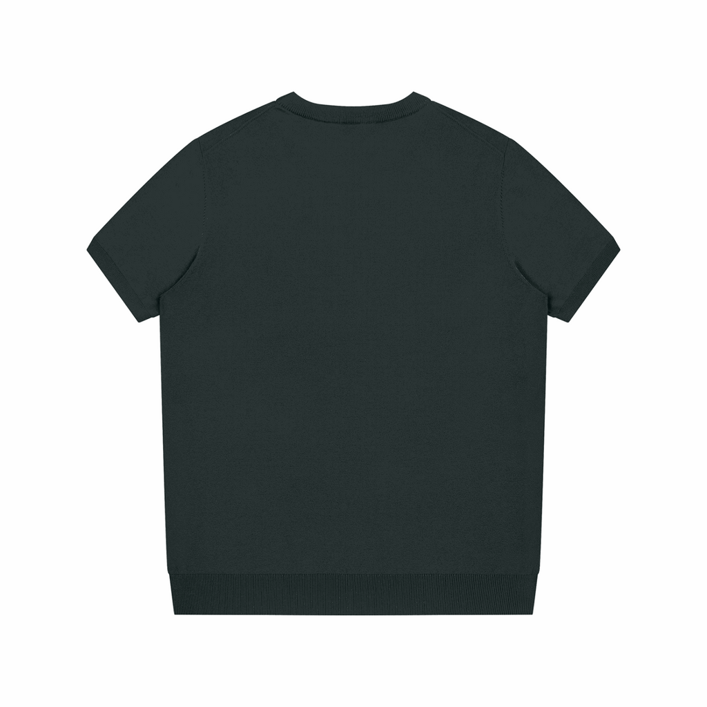 Unisex knit crewneck t-shirt, dark back view