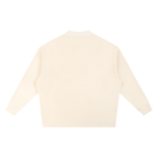 Apricot knitted oversize sweatshirt with crew round neck and long sleeves, back view