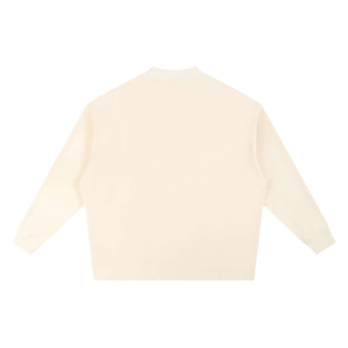 Apricot knitted oversize sweatshirt with crew round neck and long sleeves, back view