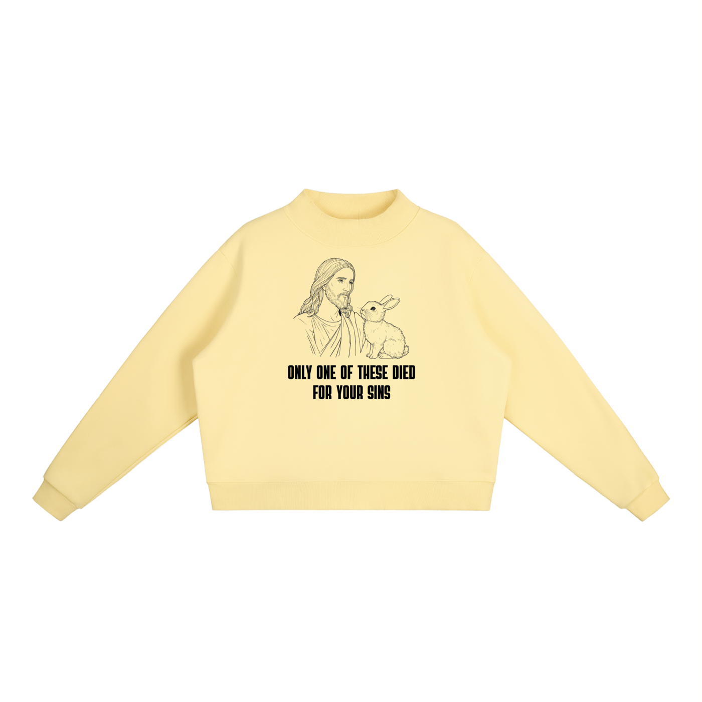 Essential Fleece Mock-Neck Crew Sweatshirt