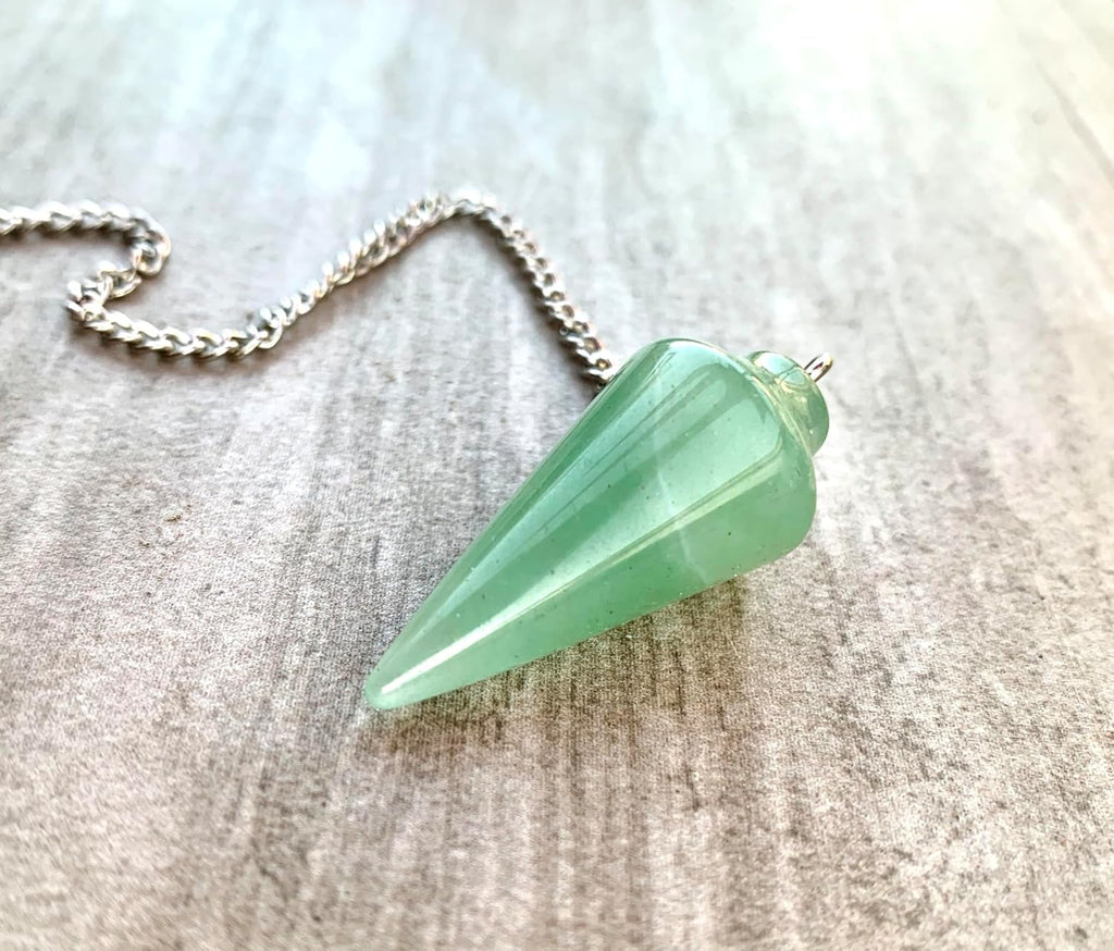 Natural Green Aventurine Pendulum with Mystery Charm | Bag Charm