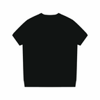Unisex crewneck knit T-shirt, black, short sleeves, front view