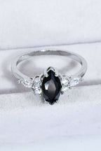 925 Sterling Silver Black Agate Ring - Extrinsic Beauty