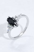 925 Sterling Silver Black Agate Ring - Extrinsic Beauty