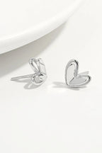 925 Sterling Silver Heart Stud Earrings - Extrinsic Beauty