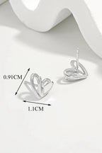 925 Sterling Silver Heart Stud Earrings - Extrinsic Beauty