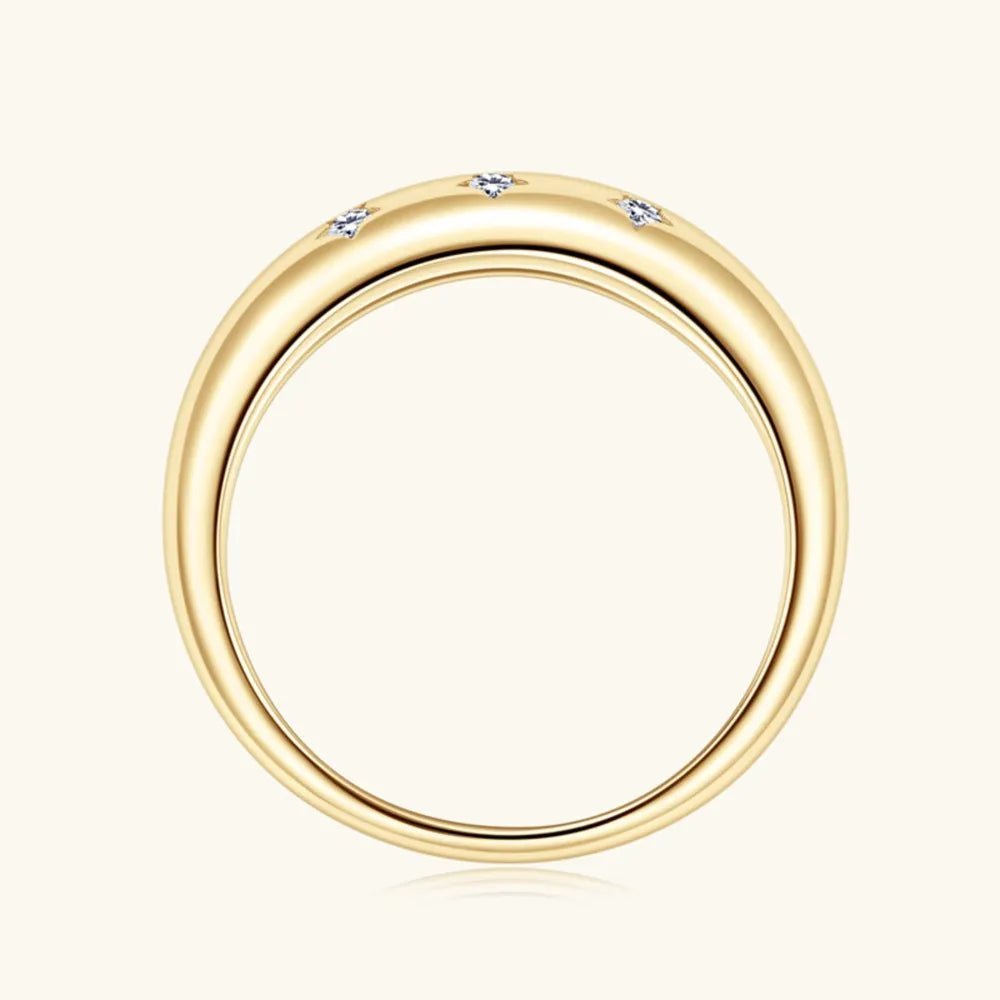 925 Sterling Silver Inlaid Moissanite Star Ring - Extrinsic Beauty