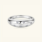 925 Sterling Silver Inlaid Moissanite Star Ring - Extrinsic Beauty