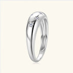 925 Sterling Silver Inlaid Moissanite Star Ring - Extrinsic Beauty