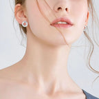 925 Sterling Silver Inlaid Moissanite Stud Earrings - Extrinsic Beauty