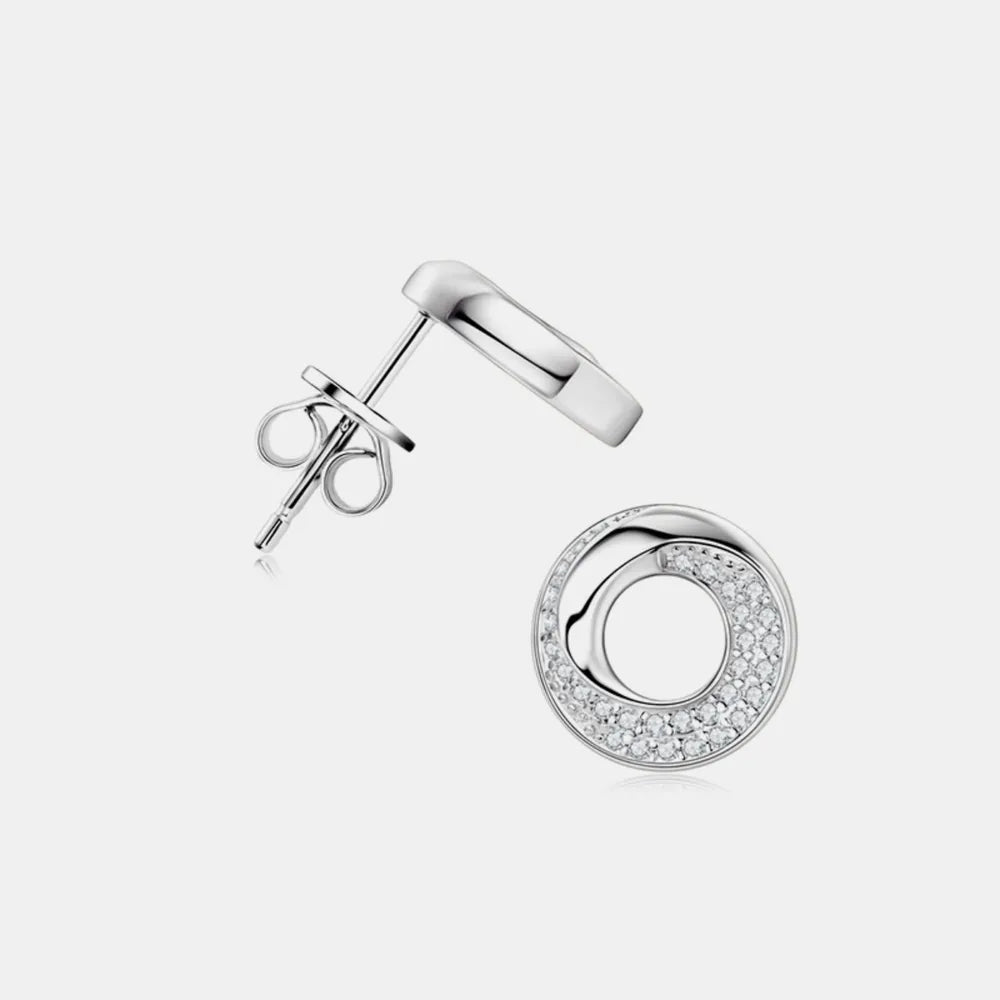 925 Sterling Silver Inlaid Moissanite Stud Earrings - Extrinsic Beauty