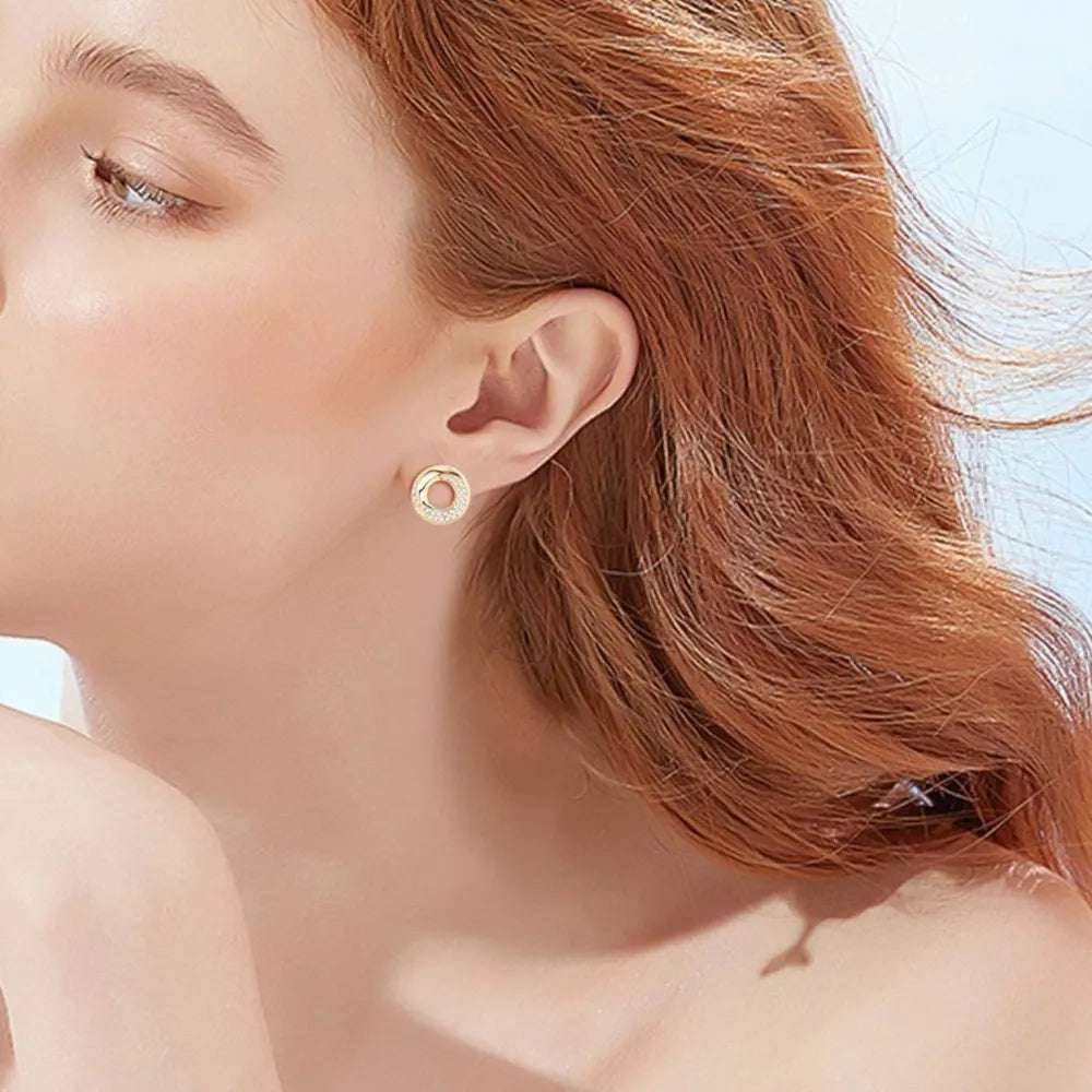 925 Sterling Silver Inlaid Moissanite Stud Earrings - Extrinsic Beauty