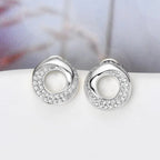 925 Sterling Silver Inlaid Moissanite Stud Earrings - Extrinsic Beauty