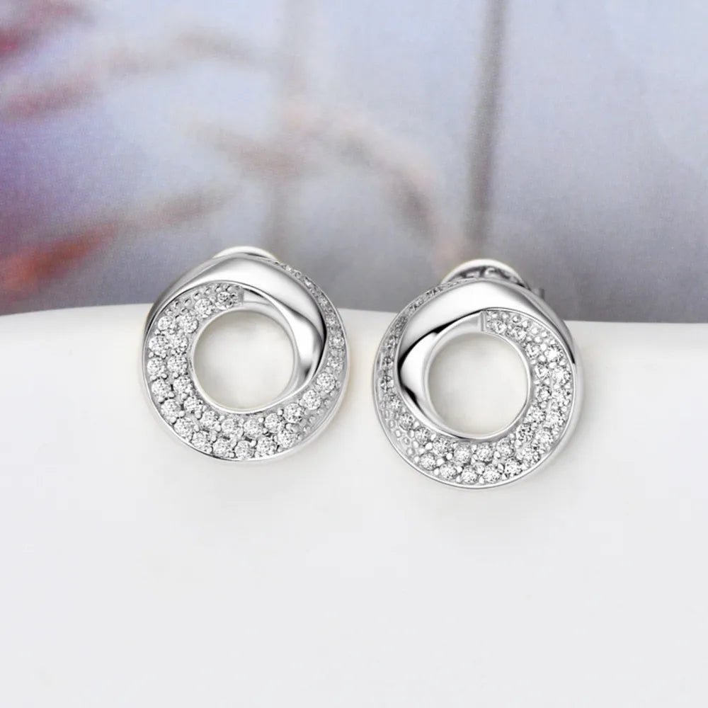 925 Sterling Silver Inlaid Moissanite Stud Earrings - Extrinsic Beauty