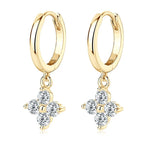 925 Sterling Silver Moissanite Hoop Drop Earrings - Extrinsic Beauty