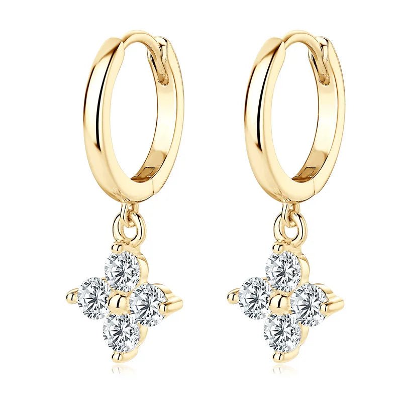 925 Sterling Silver Moissanite Hoop Drop Earrings - Extrinsic Beauty