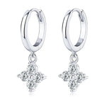 925 Sterling Silver Moissanite Hoop Drop Earrings - Extrinsic Beauty